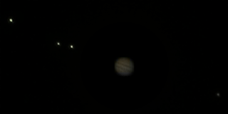 Composite of Jupiter and Galilean satellites (100% size)