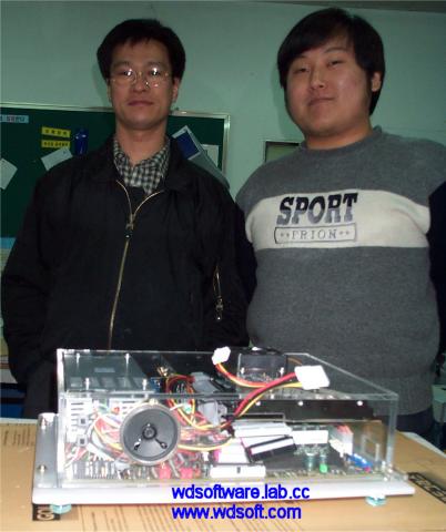 The first photo of the completed case, with the maker and the designer